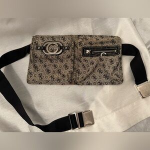 Guess Canvas Fanny Pack Clutch Bag